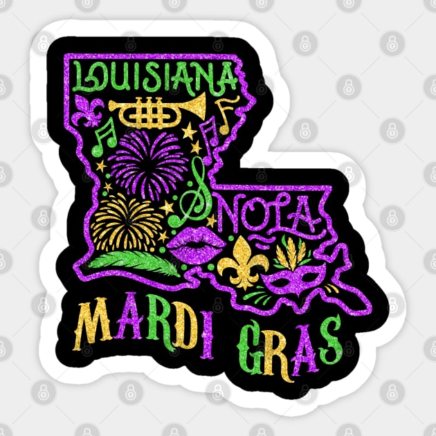 Louisiana Mardi Gras Sticker by JanaeLarson